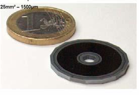 Le détecteur passivé et implanté Al SiO 2 Structure générale : anneau de garde Fenêtre d entrée : Si(P + ) + aluminium