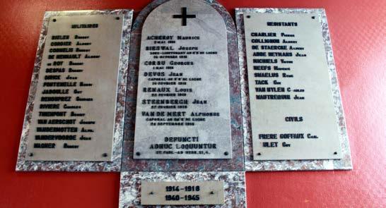 Institut Notre-Dame, rue De Fiennes On apposa une plaque commémorative à l Institut Notre-Dame en souvenir de tous les anciens élèves décédés tant durant la Première que pendant la Deuxième Guerre