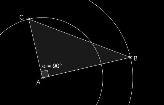 On dit que un triangle ABC est rectangle en A si = 90º. Ce triangle peut être construit avec seulement les mesures AC et AB.