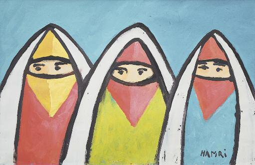 49 HAMRI, Mohamed (1932-2000) TROIS FEMMES DU NORD Gouache sur papier,