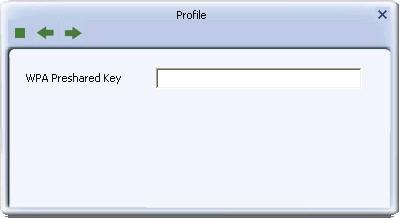 3. Si le point d'accès utilise un cryptage, vous devez entrer la clé partagée WEP ou WPA. Cliquez sur la flèche droite pour continuer.
