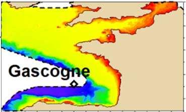 Zoom sur les conditions de vague Occurrence (%) Diagramme bivarié de l occurrence des vagues à la bouée Gascogne de 1961 à 2000 (REF) Exemples de tempête (1), houle (2), mer de vent (3) Mean period
