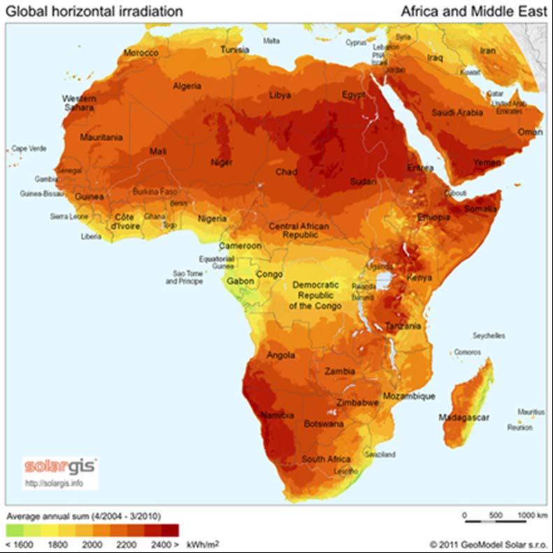 Les énergies renouvelables en Afrique Situation par énergie 2 L Afrique possède un potentiel en énergies renouvelables très important : cependant, sa production reste marginale.