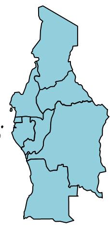 L Afrique centrale Situation par région 3 Données principales Superficie : 6496,8 milliers de km² Population : 135,8 millions d habitants PIB : 232,6 milliards $ PIB par habitant : 1713 $ Nombre de