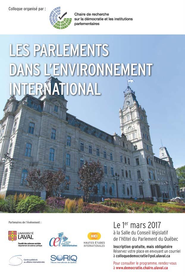 québécois des affaires internationales. Le colloque a eu lieu à la salle du Conseil législatif de l hôtel du Parlement.