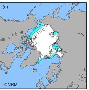 Figure 12 : Fraction de glace de mer, en moyenne pour le mois de