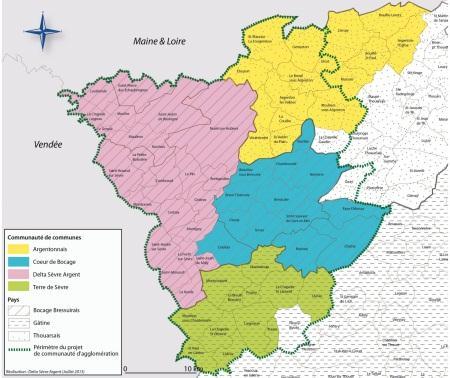 12 communes anciennement rattachées à la CC Terre De Sèvres - 10 des 15 communes anciennement rattachées à la CC de l Argentonnais - 3 autres communes (1 commune anciennement rattachée à la CC Espace