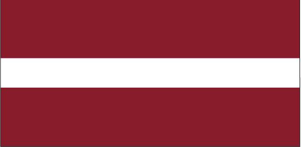 LES PLUS DE LA LETTONIE 11 Le drapeau letton Il se compose de trois bandes horizontales : deux bandes de couleur cramoisie entourant une bande blanche.