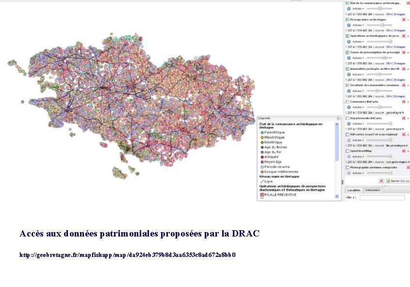 Accès aux données patrimoniales de la DRAC http://geobretagne.