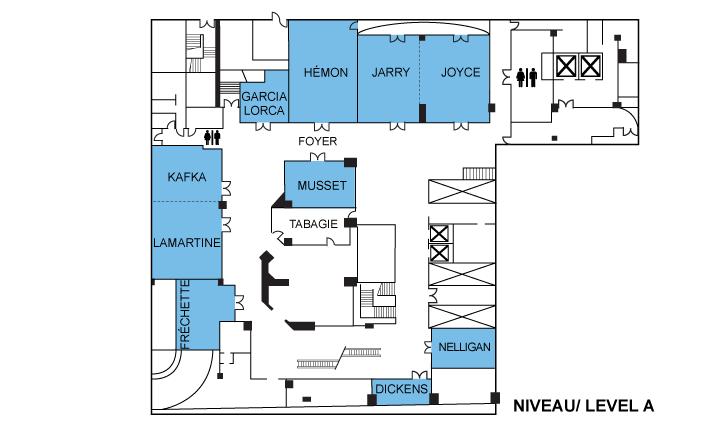 Plan des salles Niveau A Secrétariat Inscription Niveau 2
