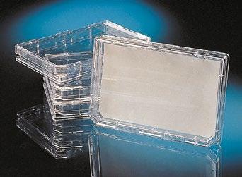 polystyrène transparent hhcongelable à -20 C hhvolume de travail : 35 ml, volume maximal : 90 ml hhdimensions 128 x 86 mm hhapplications : container de liquide, support pour membranes en hybridation,