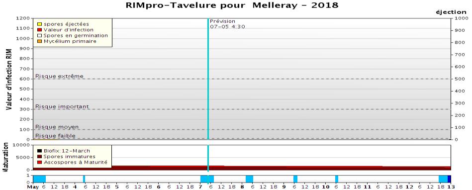 St Denis en Val (45) Biofix : 12/03 contamination est nul pour la période du 4 au 7/05.