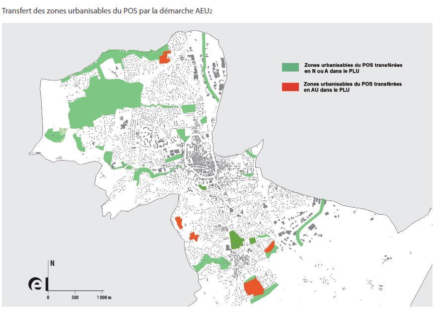 Exemple : Reclassement de zones urbanisables en zones agricoles et naturelles dans le PLU de Montbrison (42) Sur 7 sites urbanisables dans l ancien