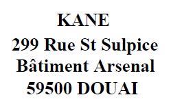 : 03 27 80 88 54 Fax : 03 27 80 91 55 Email : infos@kane.