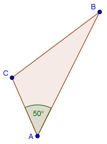 1ère S Chapitre : Angles orientés Exercices - p./ Objectif n : angles orientés de vecteurs Exercice 8 1) Considérons le triangle direct ABC ci-dessous. La mesure de l'angle ^BAC est de 50.