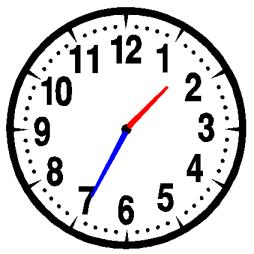 trotteuse indique les secondes La journée commence à minuit (00h00) et dure 24 heures.