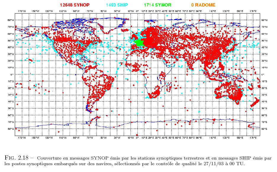 Les stations terrestres Observations de surface Partagées au niveau nternational Peu d