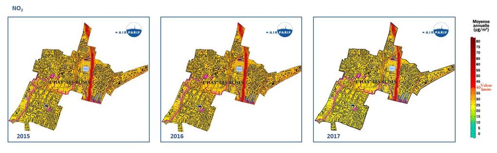 Les figures suivantes résument l évolution de la qualité de l air sur la commune de L Haÿ-les-Roses sur les trois dernières années en dioxyde d