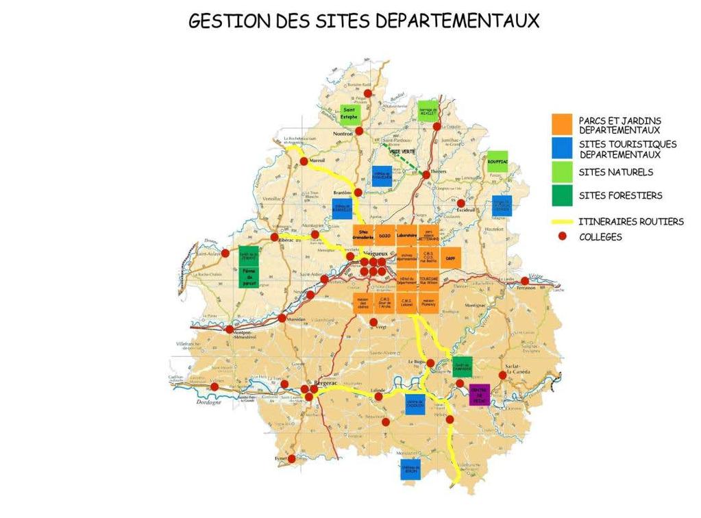 Conseil Général de la Dordogne Pôle Paysage et Espaces Verts 40 ha de Parcs et jardins 1000 ha d espaces naturels 10 000 arbres d alignement 4