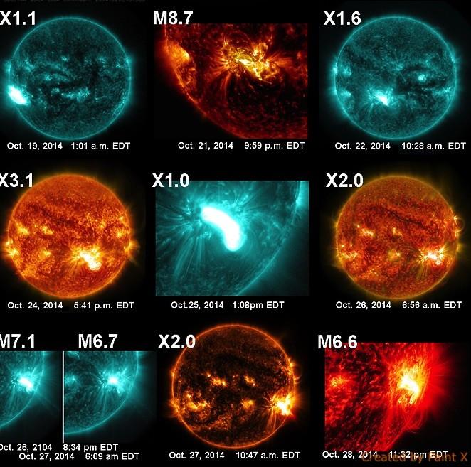 Les dix éruptions les plus importantes en lien avec la tache solaire. Nasa/SDO La région active la plus étendue depuis 24 ans continue de produire d énormes éruptions solaires.