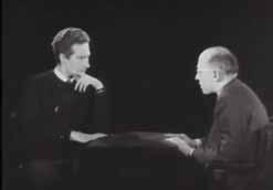 Michel Foucault Télévision scolaire Filmer la philosophie Ci-dessous, Alain Badiou et Michel Foucault, à droite, Jean Hyppolite et Georges Canguilhem.