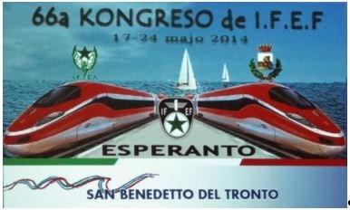IFEF KONGRESO II La 66-a INTERNACIA FERVOJISTA ESPERANTO-KONGRESO 17-24 majo 2014 J am la sesan fojon fervojistoj kongresis en Italio.