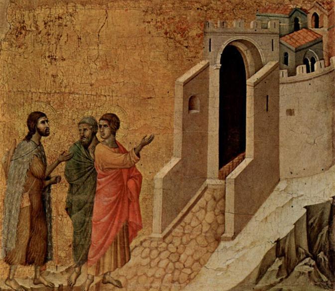 Duccio di Buoninsegna 9 Jésus et deux disciples sur le chemin d Emmaüs Peinture - vers 1310 - Musée de
