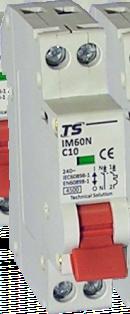Protection des circuits: Disjoncteurs Série IM0N Disjoncteurs magnétothermiques,.5ka Selon la norme IEC 0898 Phase+Neutre en un module. Nominale de à 0A..5kA a 0VAC /0Hz.. Sur demande courbes B et D.