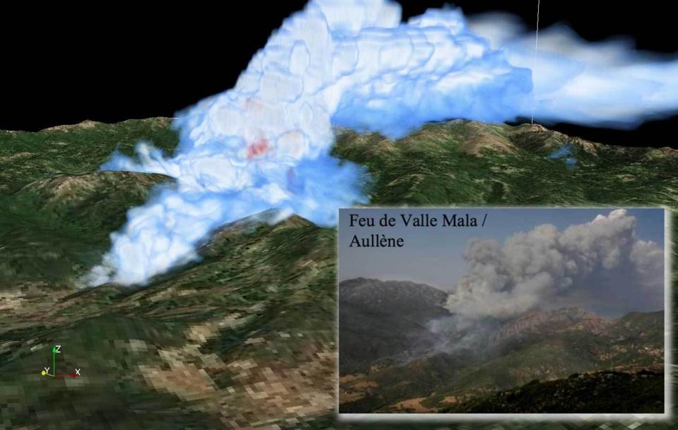 Le cas de Valle Male Vue du panache Vue du panache simulé à 50m