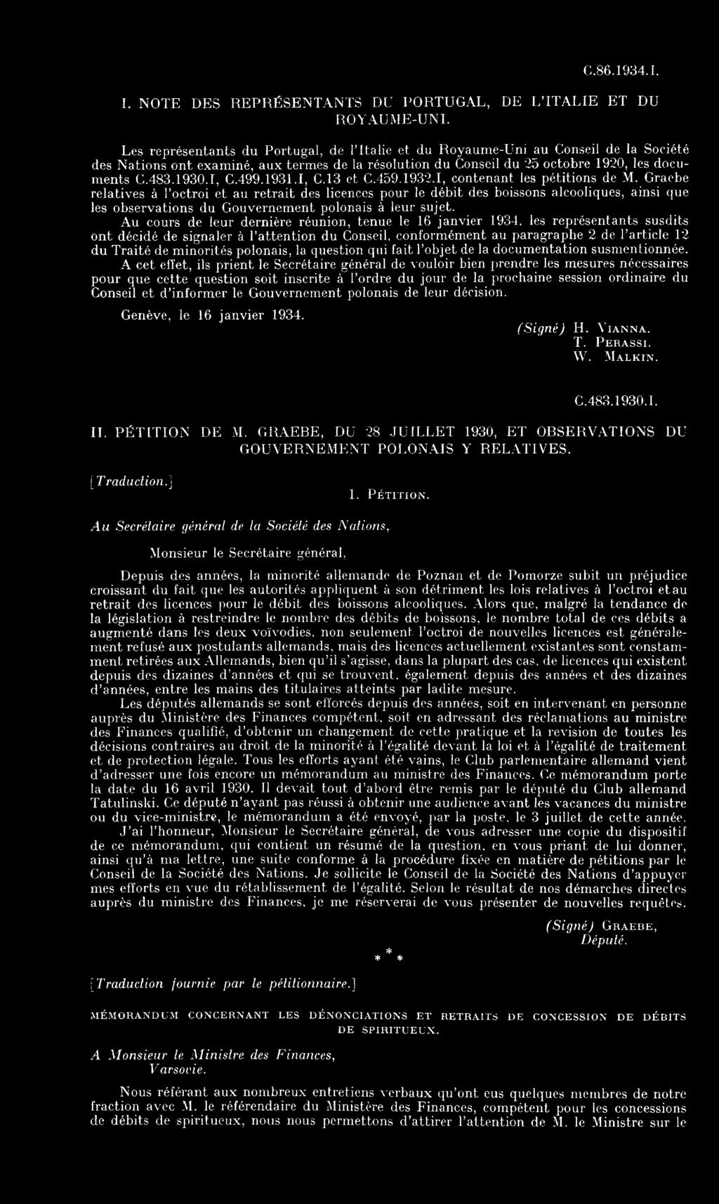 499.1931.1, C.13 et C.459.1932.1, contenant les pétitions de M.