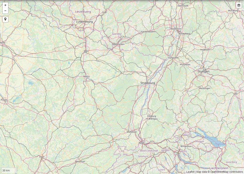 1 2 2 4/ Volet cartographie Lors de la connexion, la carte interactive est centrée sur le territoire d Alsace Moselle. Cette carte se compose de plusieurs éléments. 3 3 5 1 Outils de zoom (cf.