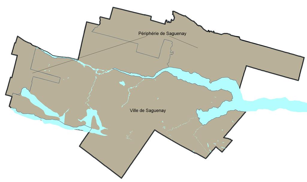 Carte Délimitation de la Région métropolitaine de recensement* (RMR) de Saguenay Cliquez sur le nom du grand secteur désiré pour accéder à la carte et aux données s y rapportant * Définition de