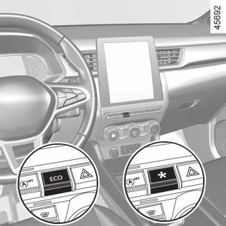 Conseils de conduite, eco conduite (6/8) Mode ECO Le mode ECO est une fonction qui optimise la consommation de carburant.