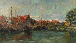 207 Piet VERHAERT (1852-1908) Vue présumée du port