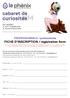 PROFESSIONNELS / professionals FICHE D INSCRIPTION / registration form
