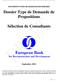Dossier Type de Demande de Propositions. Sélection de Consultants