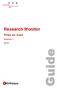 Research Monitor. Research Monitor. Prise en main. Version 1 2015. Guide