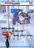 Robinetterie de sécurité. Safety check valves INDUSTRIAL VALVES SAFETY DEVICE. Matériel conforme à la directive PED - 97/23/CE