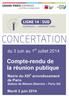 du 3 juin au 1 er juillet 2014 Compte-rendu de la réunion publique Mairie du XIII e arrondissement de Paris Station de Maison Blanche Paris XIII