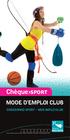 Chèque>sport MODE D EMPLOI CLUB. Chekennoù sport mod implij klub