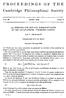 PROCEEDINGS OF THE Cambridge Philosophical Society