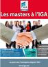 Master Administration des Entreprises - MBA. De l Université Internationale Senghor. IGA-Maroc est un campus de l Université Internationale Senghor