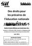 Des droits pour les précaires de l éducation nationale