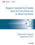 Rapport national du Canada pour la Convention sur la sûreté nucléaire
