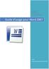Guide d usage pour Word 2007