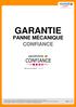 GARANTIE PANNE MÉCANIQUE CONFIANCE. Date et heure d'édition : 01/01/15