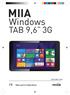 MIIA. Windows TAB 9,6 3G. Manuel d utilisation MIIA MWT-963G