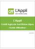 L Appli. Crédit Agricole Sud Rhône Alpes - Guide Utilisateur -