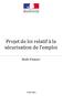 Projet de loi relatif à la sécurisation de l emploi. Etude d impact