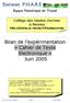 Bilan de l expérimentation «Cahier de Texte Electronique» Juin 2005